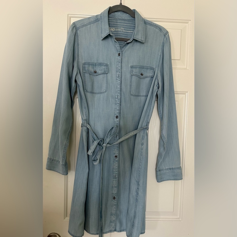 Gap faux denim shirt dress